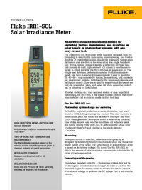 Thumbnail of document Data Sheet - FLK-IRR1-SOL Solar Irradiance Meter